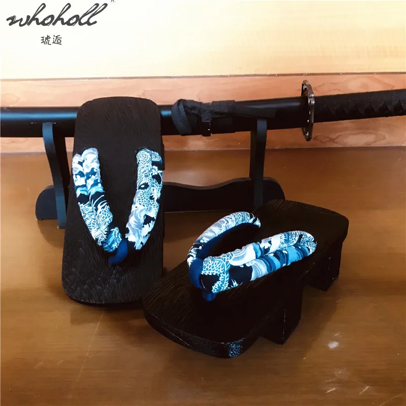 Шлепанцы WHOHOLL Geta для мужчин и женщин японские деревянные сандалии дома летние