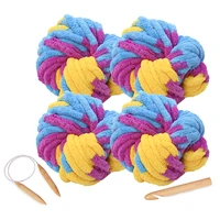 yuyoye 100 polyester yarn diy hand knitting soft thick velvet yarn chunky crochet knitting thread blanket sweater 250gball
