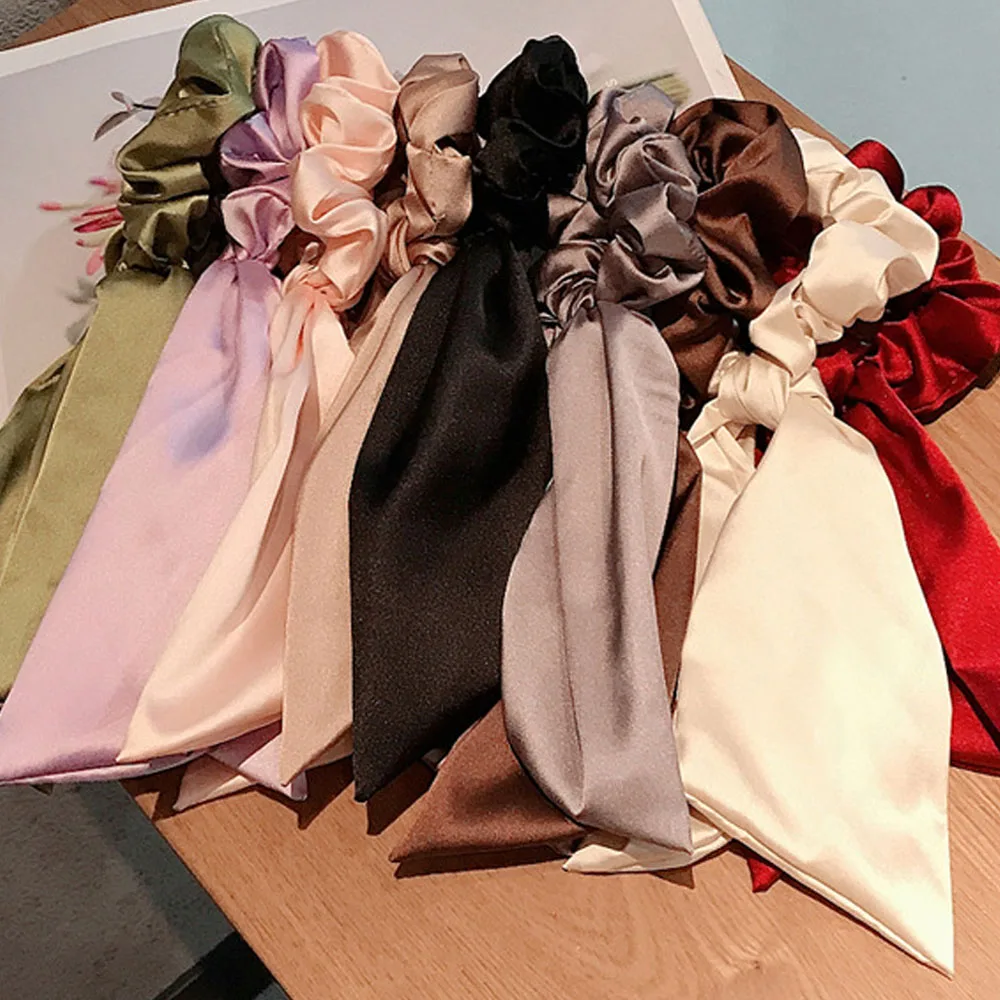 

Solid Color Bows headband elastique cheveux hair accesories women turbante trabas mujer pack ponytail stirnband scrunchies wrap