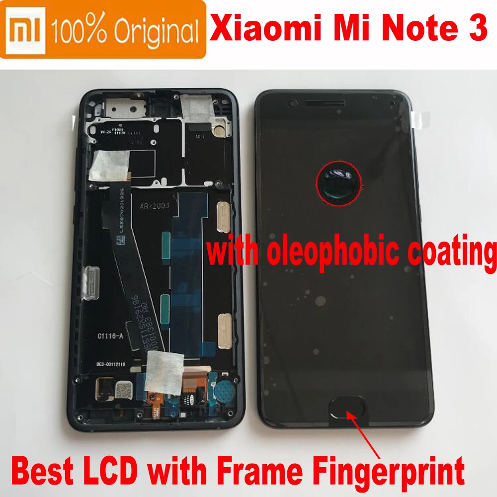 

Original Best For Xiaomi MI Note 3 Note3 LCD Screen Display 10 Point Touch Digitizer Assembly With Fingerprint Mobile Sensor