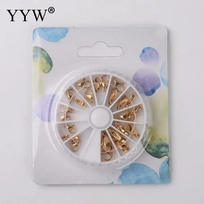 

24pcs/box Mixed Size 5-15mm Plated Stainless Steel Lobster Claw Clasp for DIY Making Necklace Bracelets