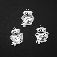 12pcslots 21x29mm antique silver plated snowman christmas charms winter pendants for diy jewelry creation bulk items wholesale