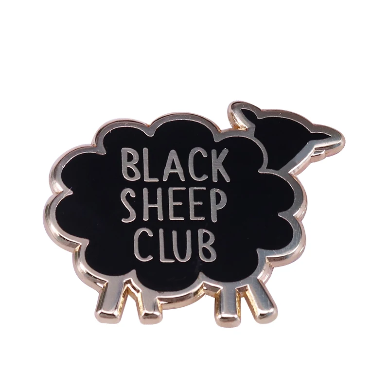Эмалированная булавка BBBlack Sheep для клуба Забавный юмор цитата значок крутой