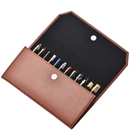pu brown 12 slots pen case pencil bag for 12 fountain roller ballpoint pen waterproof pouch bag storage for office business