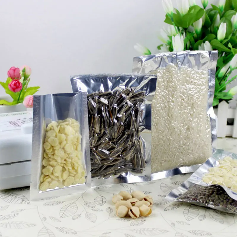 

Flat Pocket Food Aluminized Composite Tea Bag Translucent Broadside Sealing Storage Bags 50pcs/lot