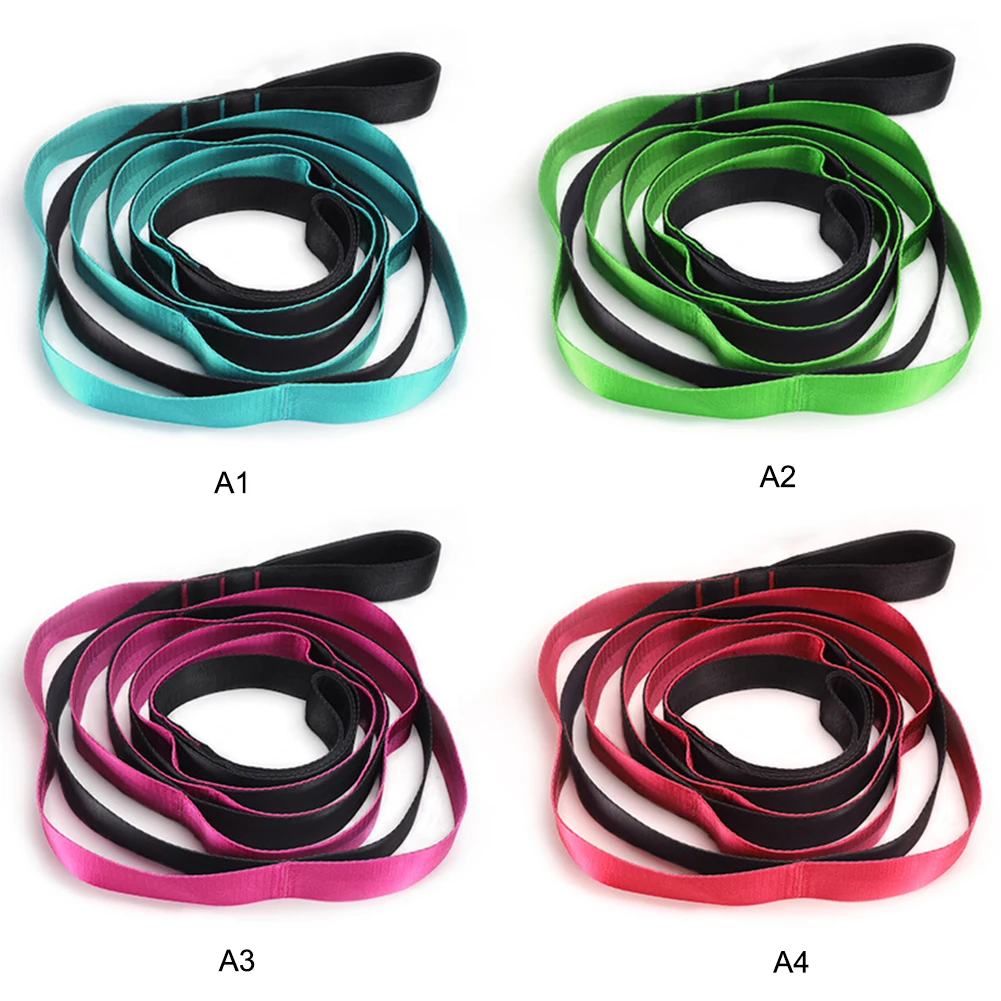 

Exercise Band with12 Loops Multifunctional Yoga Stretch Strap Adjustable for Stretching Rehabilitation Training Leg Flexibility