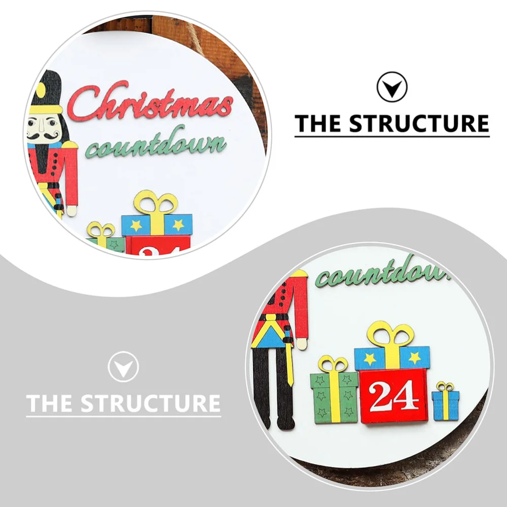 

Christmas Countdown Calendar Sign Door Hanger with Accessories (Assorted Color)
