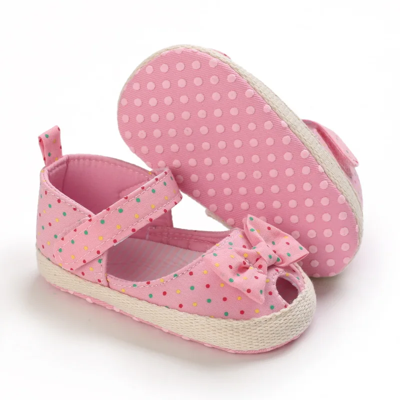 

Cute Baby Girls Shoes Fashion Infant Print Dot Bowknot Baby Girls Soft Sole Sandals Toddler Summer Shoes Bow-Knot Party Shoes