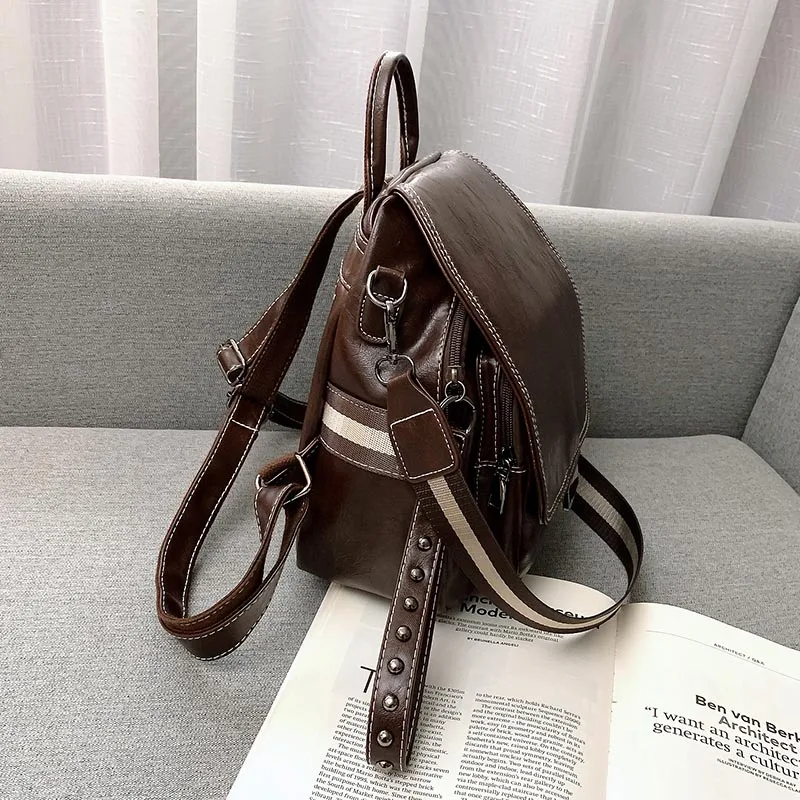 Популярный женский кожаный рюкзак, модные женские рюкзаки Mochila, женские повседневные винтажные сумки на плечо с большой вместительностью XA219H