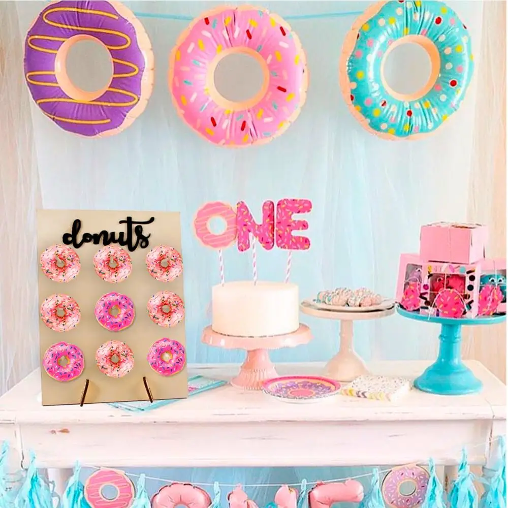 

PATIMATE Wooden Heart Donut Wall Stand Donut Party Decoration Wedding love decor table Rustic Wedding Birthday Decor Candy Bar