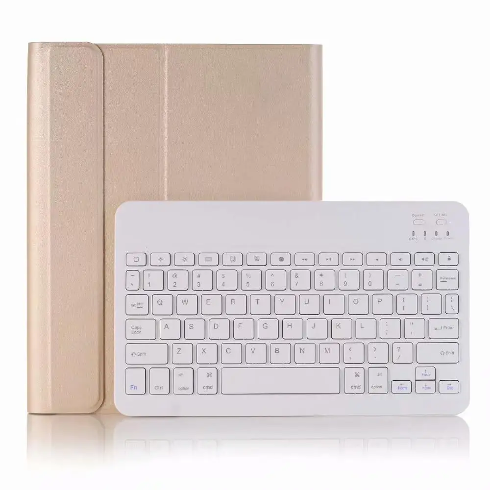 Клавиатура для Apple Ipad 10,2 чехол из искусственной кожи чехол-подставка для IPad 10,2 дюймов планшет Bluetooth клавиатура чехол+ ручка - Цвет: Light keyboard case