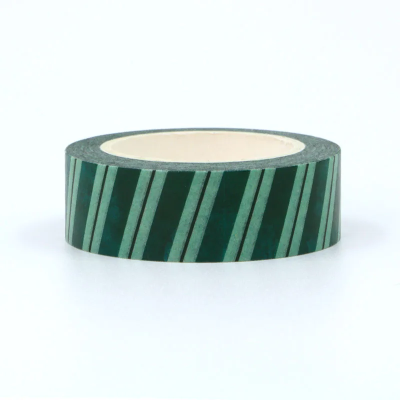 

10PCS/lot 15MM*10M Blackish Green Dark green Stripe Cloud Decorative Washi Tape Scrapbooking Masking Tape School Office Supply