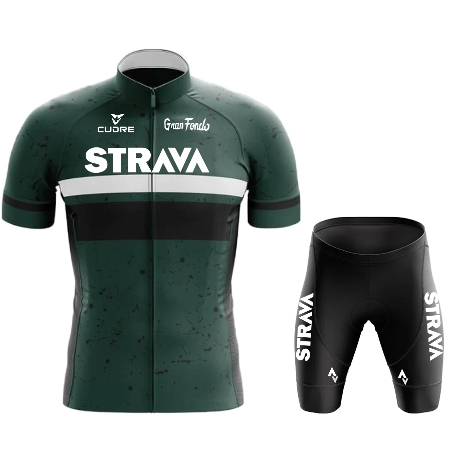 STRAVA Men‘s Cycling Clothing Road Uniform Set Summer Breathable Bicycle Clothes MTB Sportswear Men's Bike | Спорт и