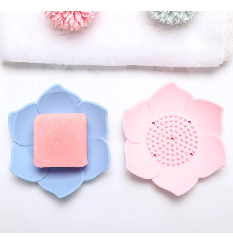 Soap Dishes Holder Storage Plate Drain Silicone Bathroom Shower White Black Pink Blue Dish Box Accessories | Обустройство дома