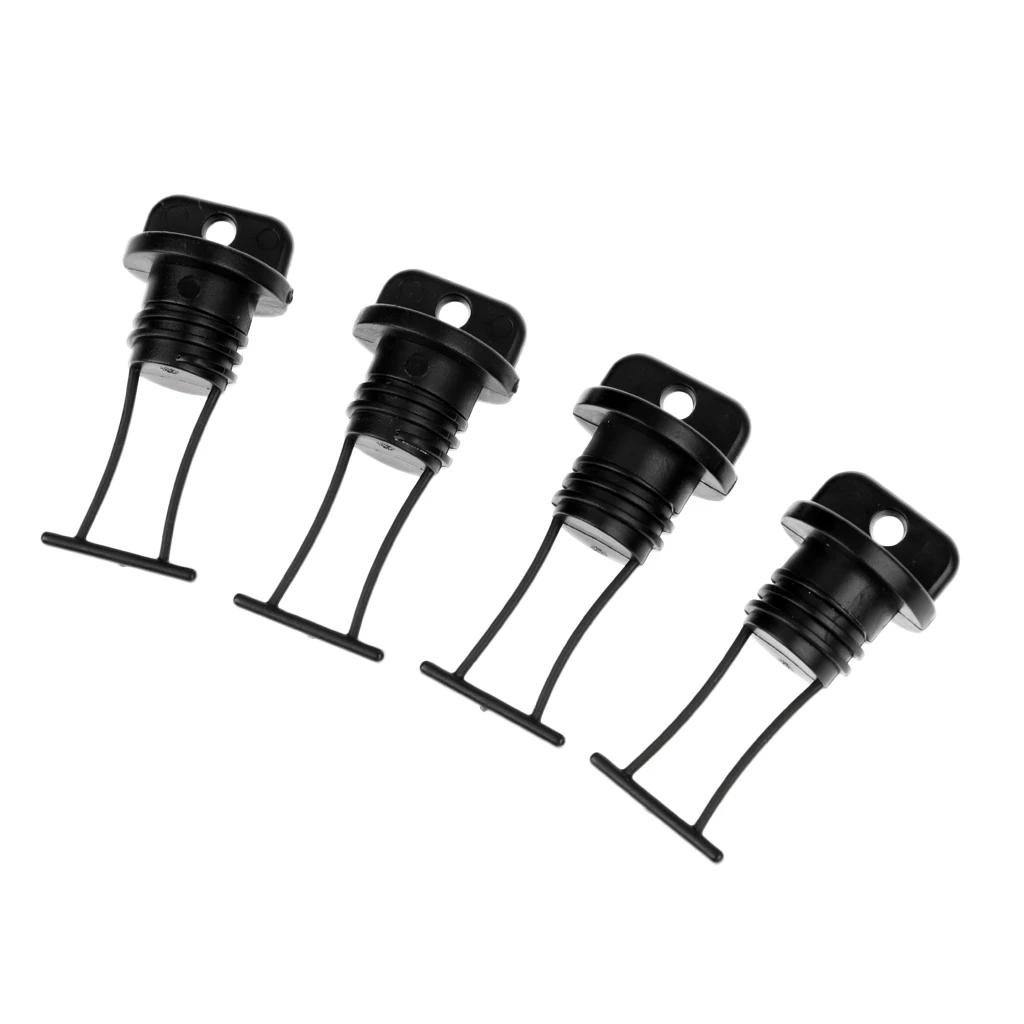

4pcs Marine Kayak Drain Plug Dinghy Yacht Holes Bung Block Accessories Black
