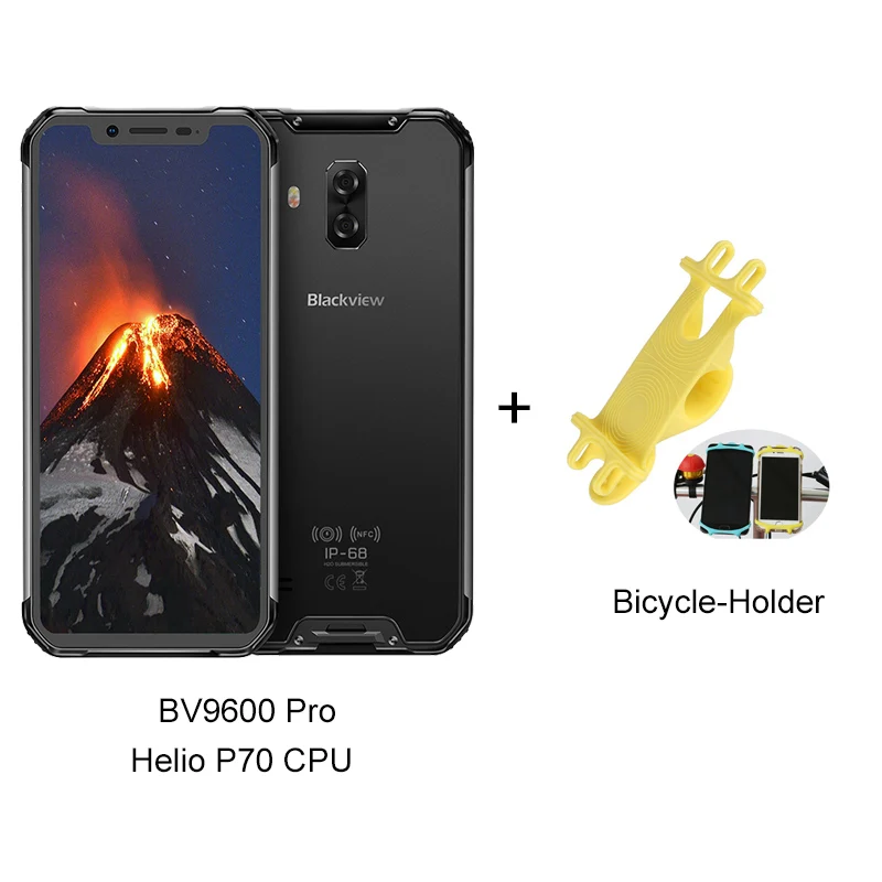 Вентиляторы цена Blackview BV9600 Pro 6 ГБ 128 ГБ P70 AI восьмиядерный смартфон Android 9,0 6,21 ''FHD+ экран IP68 16 МП мобильный телефон - Цвет: Add Holder