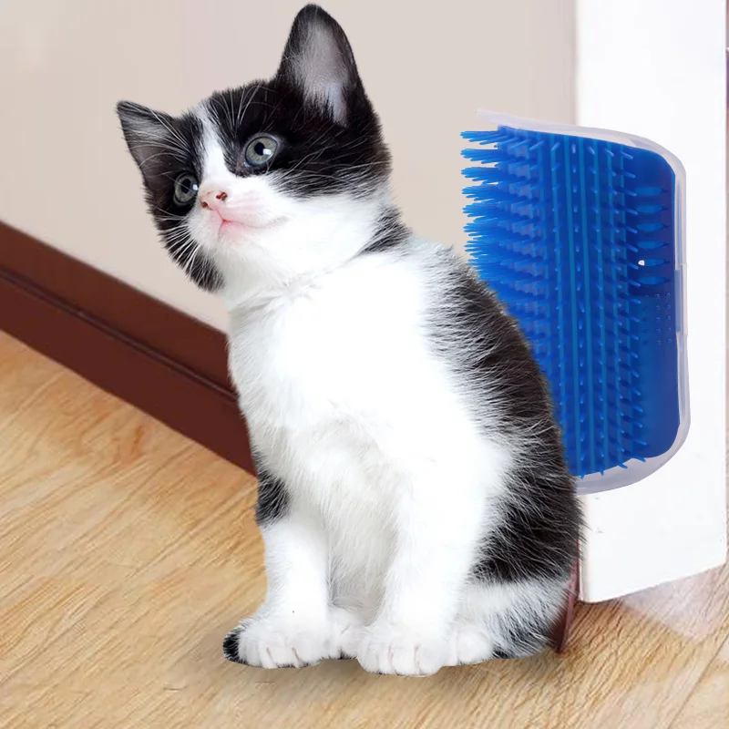Угловая Расческа для питомцев пластиковый массажер кошек и собак с щетиной от