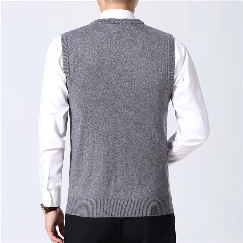 Zogaa Sweater Men Clothes Autumn Winter Warm Cashmere Wool Pullover Homme Classic Casual V-Neck Sleeveless Vest Sweaters