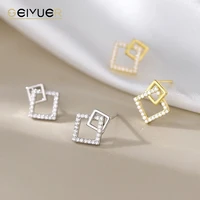 simple square ear rings for women flashing diamond geometric personality female fashion wild temperament dangler ear studs 2021