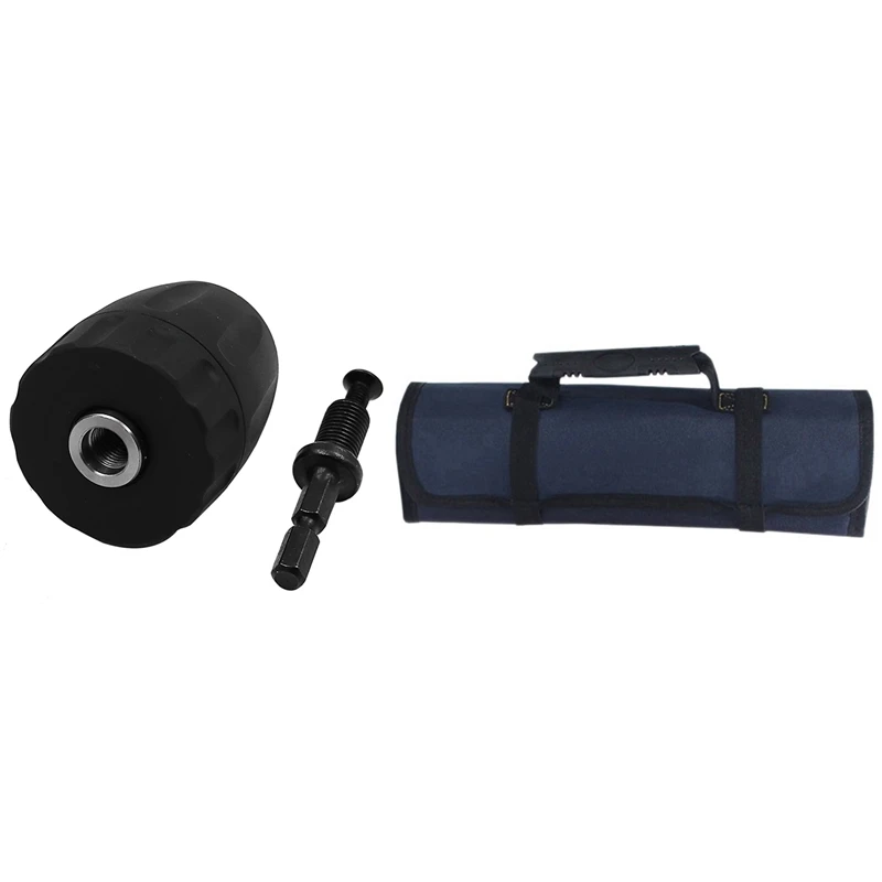 

3/8-24UNF 0,8-10 мм шестигранный хвостовик БЕСКЛЮЧЕВОЙ зажим зажимного патрона с гаечным ключом сверлильный инструмент сумка в рулоне и карманы