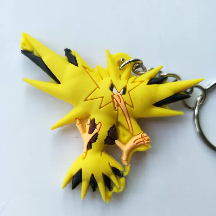15 Аниме Покемон брелок ПВХ брелок Articuno Magikarp Gengar Zapdos Chansey Totodile мультфильм ювелирные изделия, подвески, аксессуары в подарок - Цвет: 15