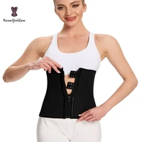 new items top quality women fajas corset zip and hook 25 steel boned latex waist trainer colimbians shape plus size xs to 6xl