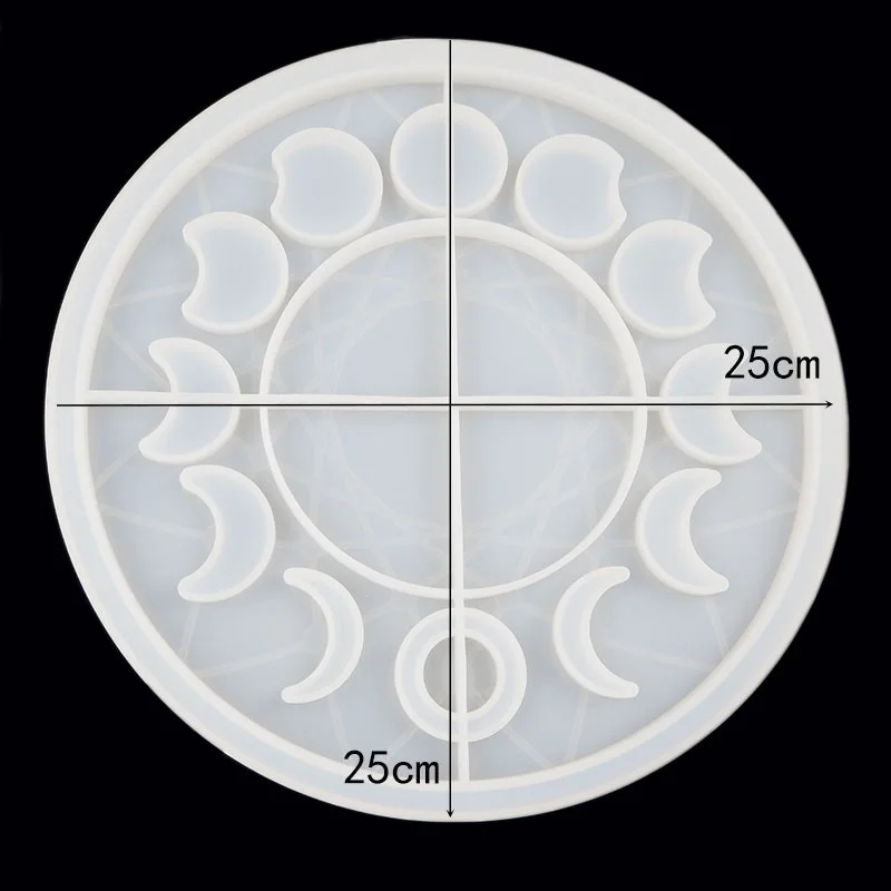 

New DIY Moon Phase Plate Resin Molds Pendant Ear Drop Epoxy Silicone Tools