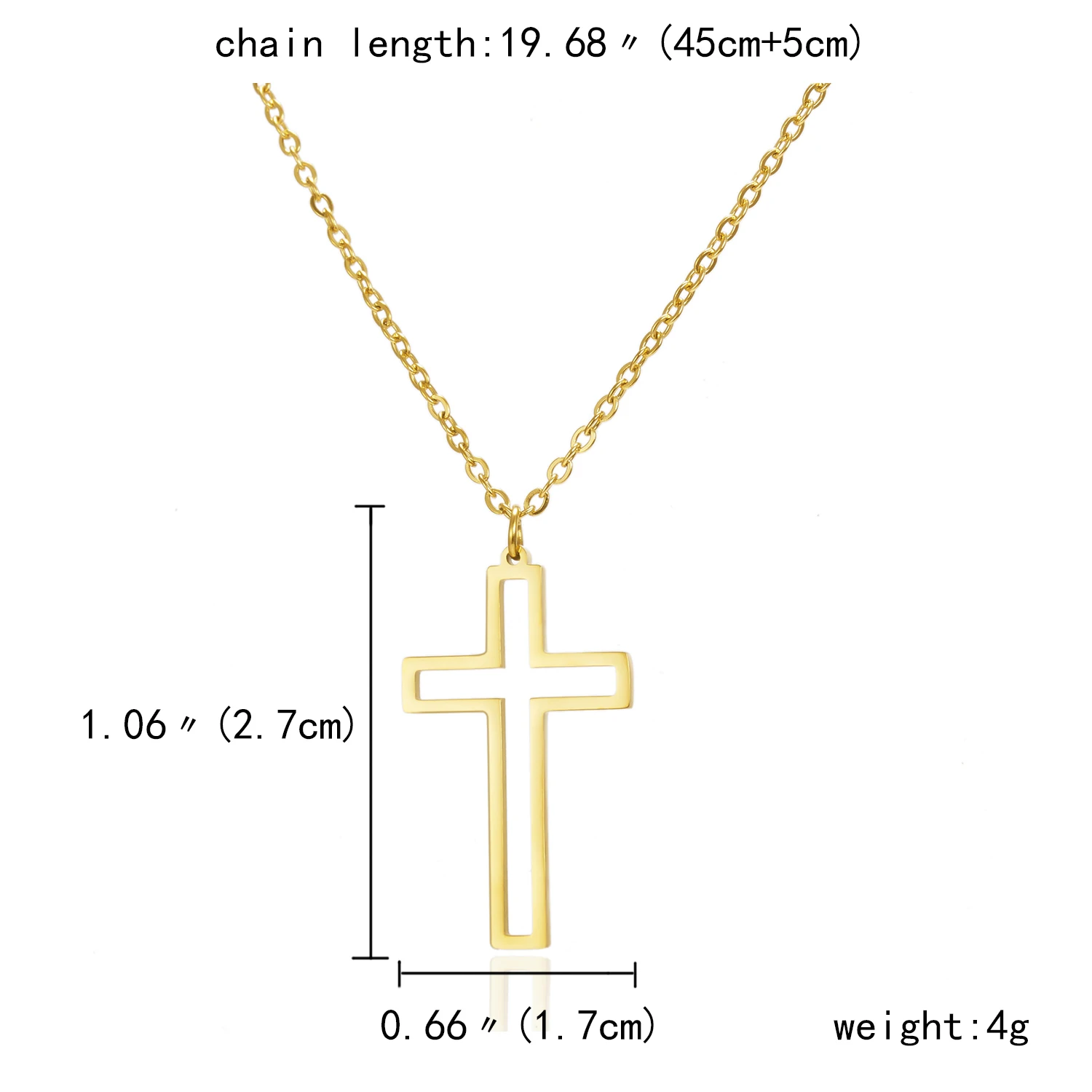 

Simple Cross Stainless Steel Necklace For Women Men Gold Silver Color Short Chain Necklace Cross Religious Jewelry Lover's Gift