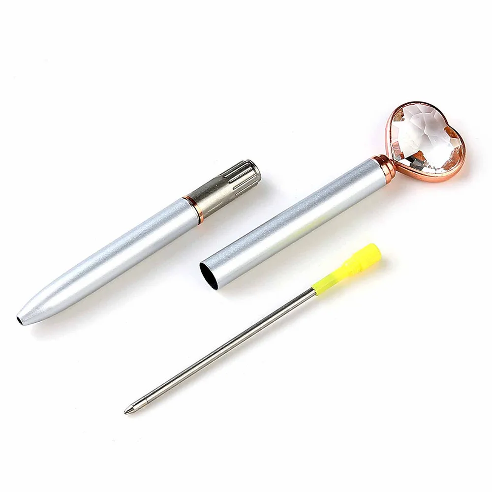 1 шт. хрустальные металлические шариковые ручки в форме сердца для деловых
