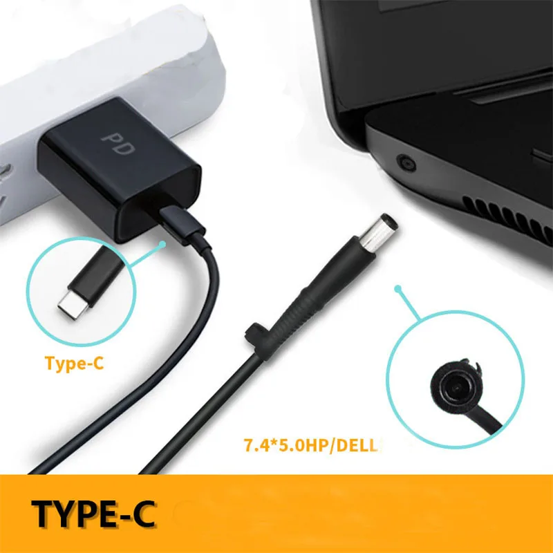 Кабель для быстрой зарядки 1 5 м USB Type C 65 Вт 3 А PD Dell HP Latitude 7 4*5 0 мм DC адаптер питания