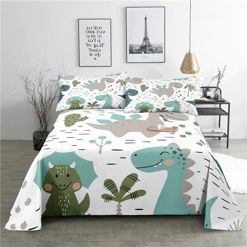 

Cartoon Animal 0.9/1.2/1.5/1.8/2.0m Digital Printing Polyester Bed Flat Sheet With Pillowcase Print Bedding Set