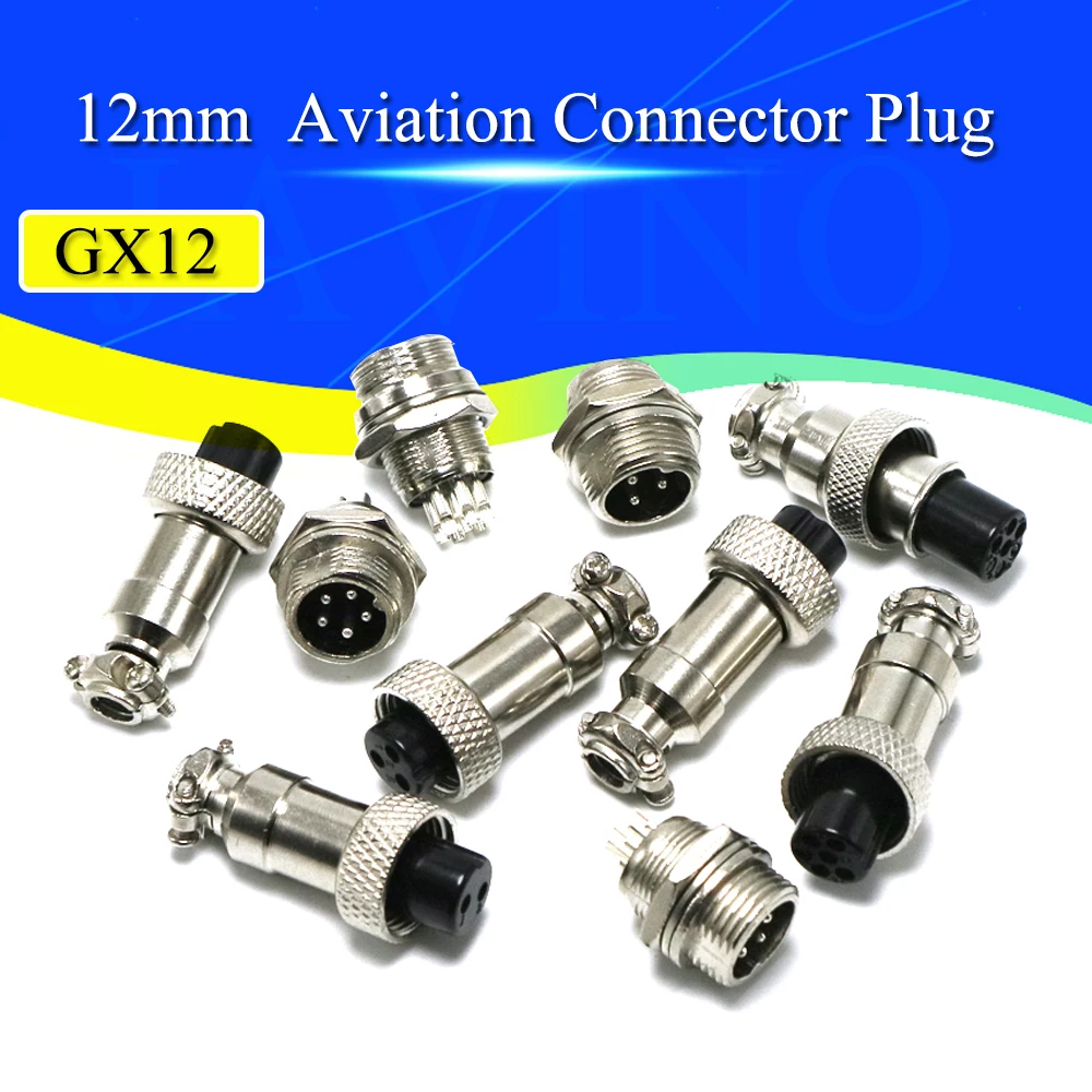 

10set GX12 12mm 2pin 3pin 4Pin 5pin 6pin 7pin 12mm Audio Connector Chassis Mount