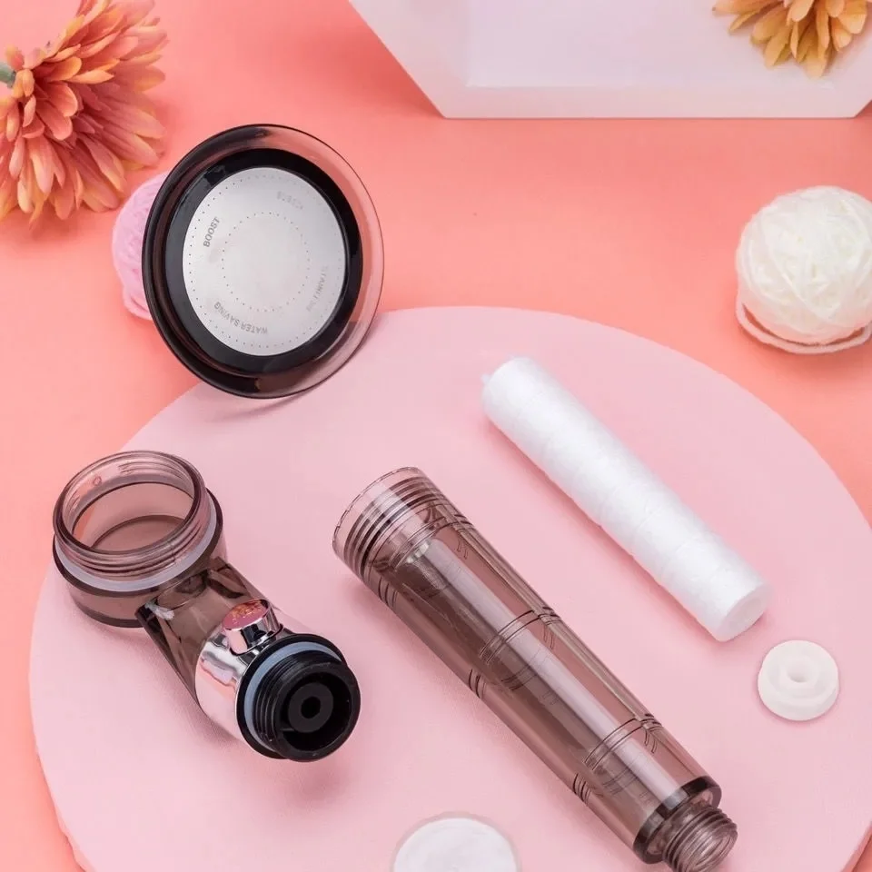 

Canton Tower Shower Anion SPA Shower Filter Pressure Rainfall Head Small Waist Pressur One-key water stop Water Saving Shower