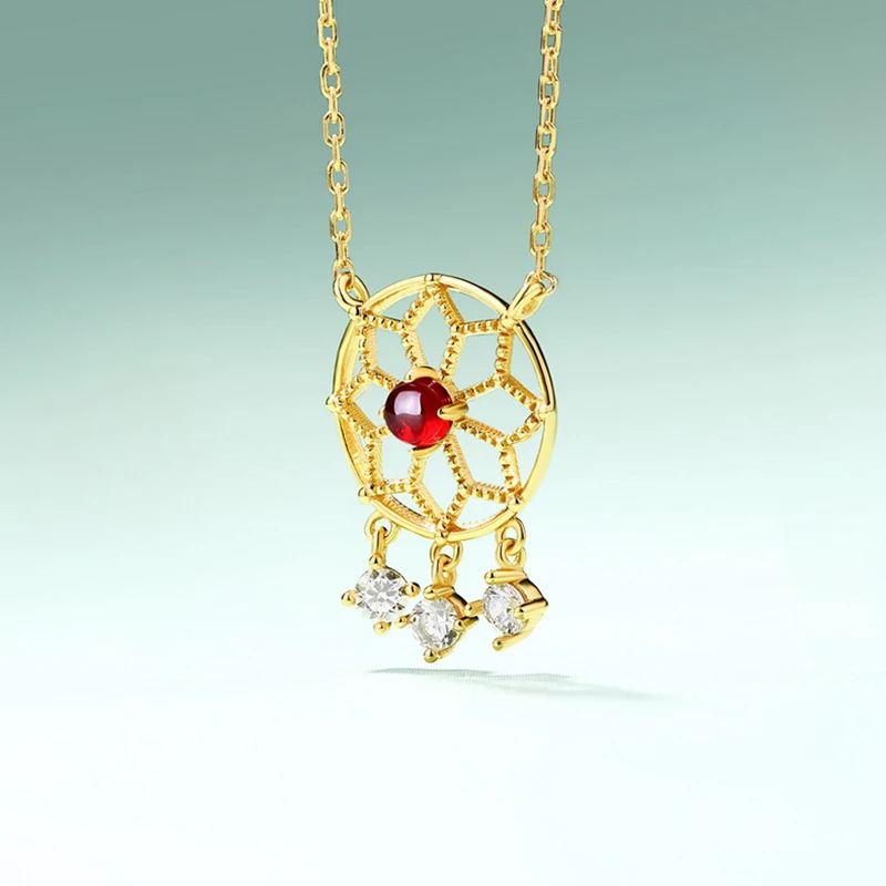 

Vintage openwork garnet necklace 210330-08