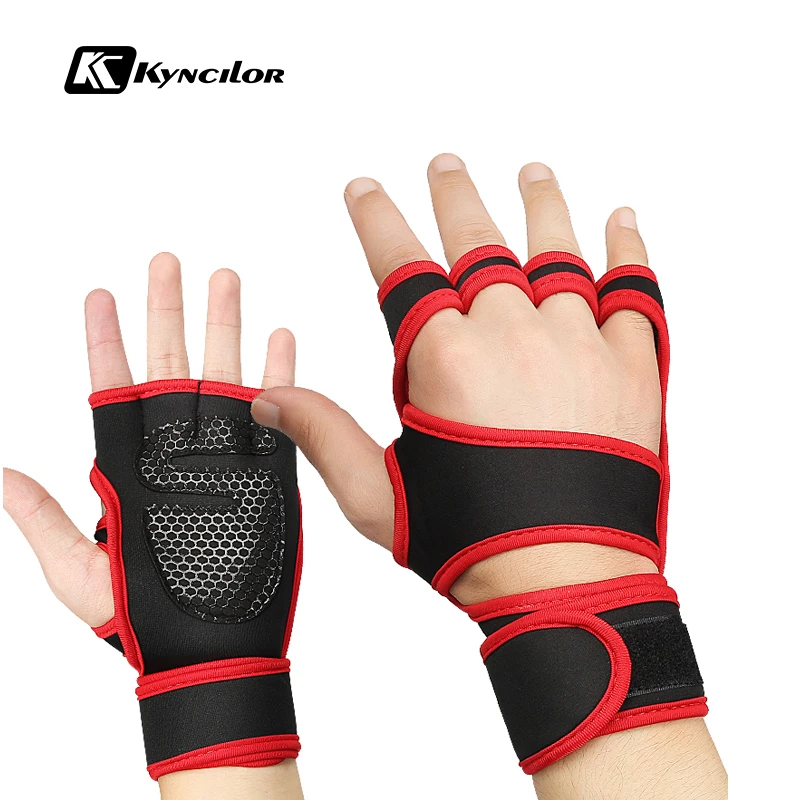 

1Pair Weight Lifting Training Gloves Women Men Fitness Sports Body Building Gymnastics Grips Gym Hand Palm Protector Gloves