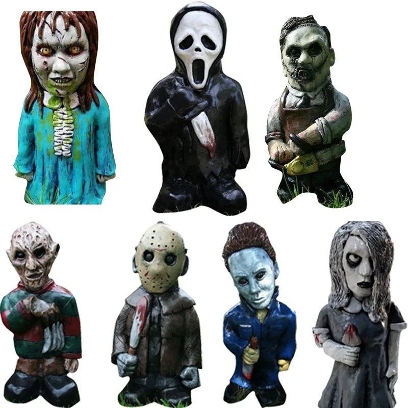 

Horror Movie Garden Gnome Garden Decoration Personalized Ornaments Festival Halloween Yard Farm Pool Garden Decoration Outdoor
