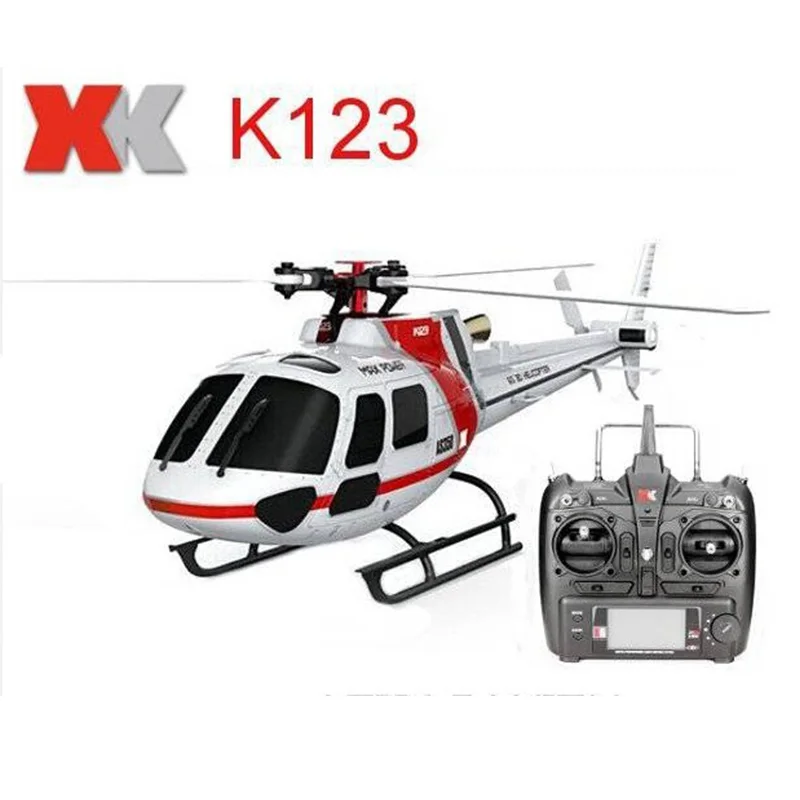 С двумя батареями) XK K123 6CH бесщеточный AS350 масштаб 3D6G система RC вертолет RTF Обновление WLtoys V931