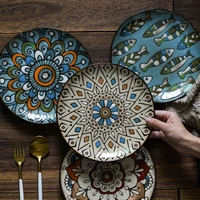 hand painted ceramic plate set underglaze color home round flat tableware decorative creative %d1%82%d0%b0%d1%80%d0%b5%d0%bb%d0%ba%d0%b8 %d0%b4%d0%bb%d1%8f %d0%b5%d0%b4%d1%8b luminarc platos