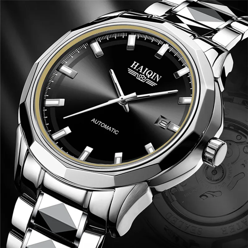 

HAIQIN Mechanical wrist watches for men Automatic military mens watches luxury men watch 2021 steel waterproof Relogio Masculino