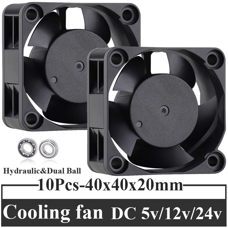 10PCS Gdstime 40mm 24V 12V 5V Fan 4020 Mini Computer Case Cooling Fan DC Brushless Ball bearing Sleeve Bearing 4cm 40x40x20m