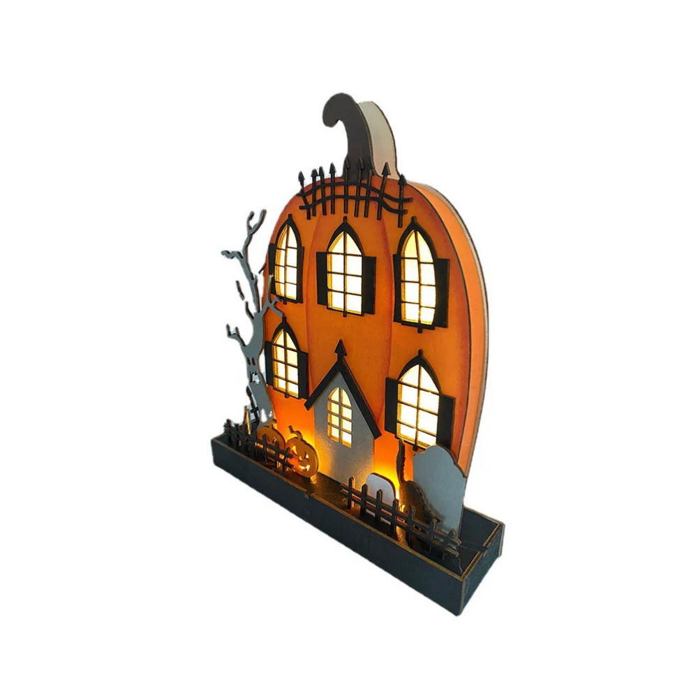

1Pc House Adornment Tabletop Glowing House Statue without Battery (Orange)