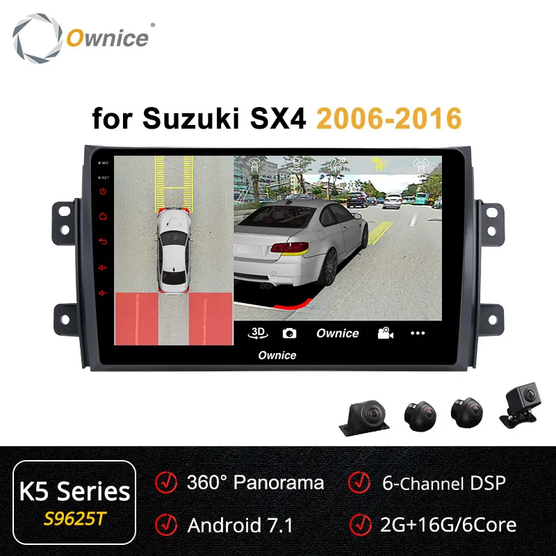 S9625 K5 Ownice Android 9,0 автомобиля DVD k3 k5 k6 для Suzuki SX4 2006 2007 2008 2009 2010 2011 2012- автомобиль радио gps навигации 4 г пусть DSP - Цвет: S9625 K5