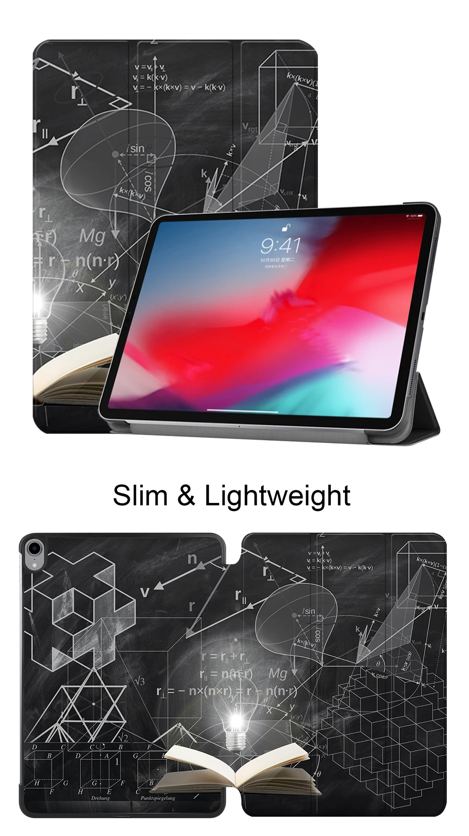 MTT светильник, чехол-лампа для iPad Pro, 11 дюймов, из искусственной кожи, откидная подставка, Магнитный смарт-чехол, чехол для планшета, защитный чехол, Режим сна/пробуждения