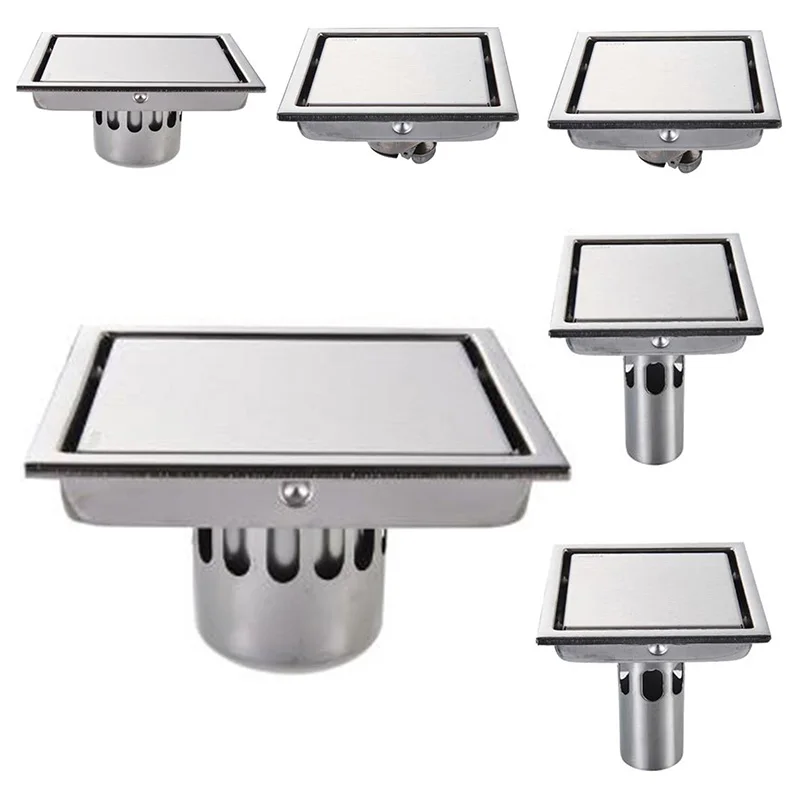 Fine Drawing Surface Treatment 304 Stainless Steel Invisible Floor Drain Thicken Anti-Odor For Bathroom Kitchen | Дом и сад