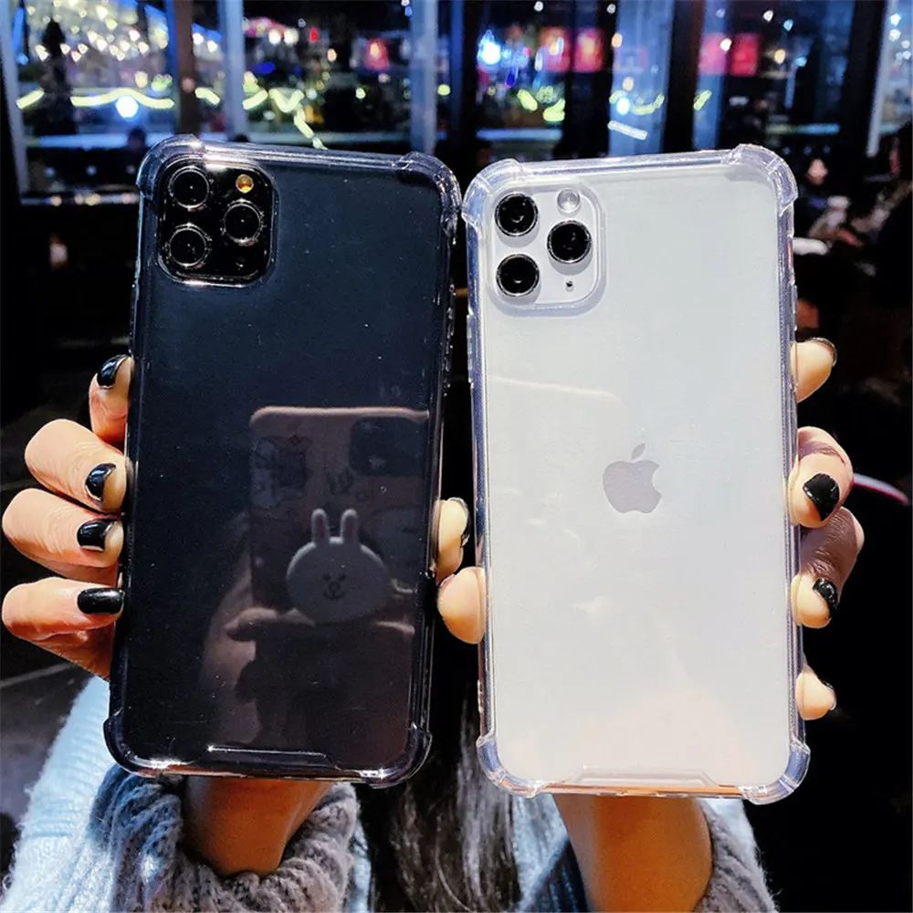 Яркий прозрачный противоударный чехол для телефона iPhone 11 Pro XR XS Max X 7 8 6 6S Plus мягкий