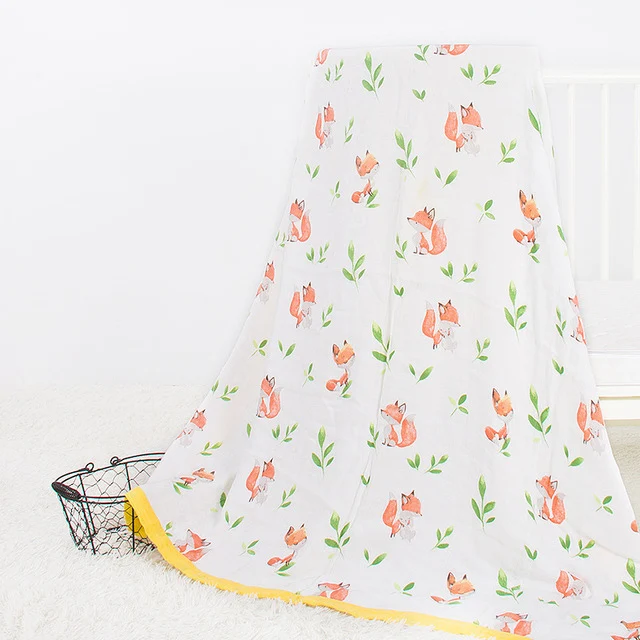 Мультяшное одеяло четыре слоя бамбука детское муслиновое дерево пеленание лучше