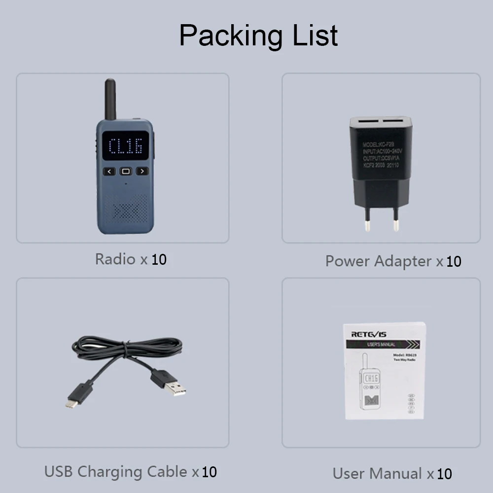 Рация Retevis USB Type-C RB619 PMR 446 1 или 2 шт. портативная двухсторонняя радиостанция PTT Hotel |