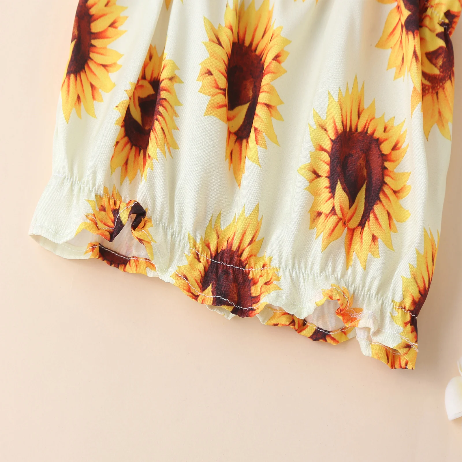 

Summer 2021 Lovely Baby Girls Clothes Sets 3PCS Sunflowers Printed Strapless Vest Tops Shorts 3 Colors