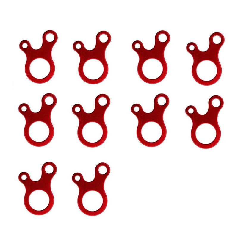 

10 Wind Rope Buckle Adjusters for Tent Camping Hiking Backpack Outdoor Activities, Red