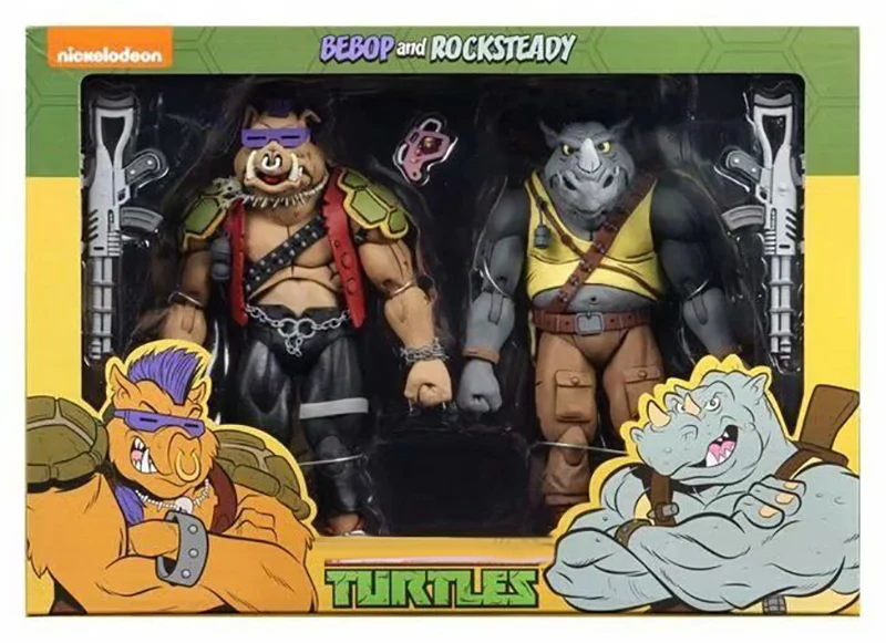 

2pcs/set Neca Anime Shredder Michelangelo Foot Solder Donatello Krang Figure Bebop Rocksteady Turtle Figure Action Figurine Toy